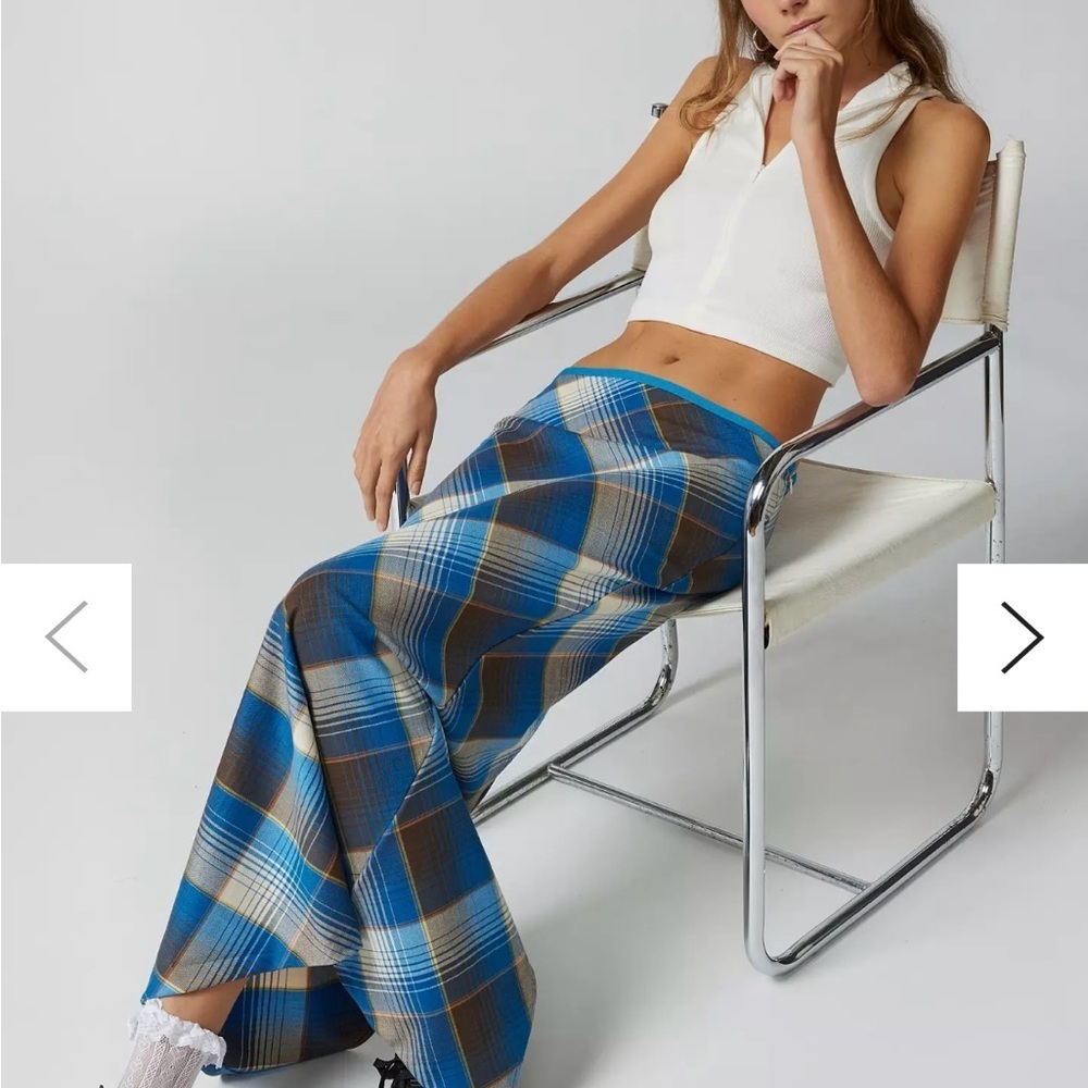 Urban Outfitters Janelle Plaid Midi Skirt Grunge Preppy Academia Slit Size S - Picture 4 of 9